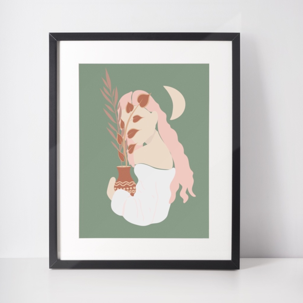 Wall Art Boho Woman Print Poster Illustration Unframed - Picture 7 of 17